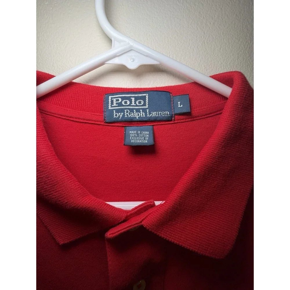 Polo‎ Ralph Lauren Polo Mesh Polo Shirt Red Classic Fit - Men's Size Large